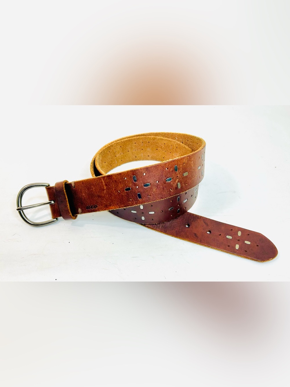 American Eagle Outfitters Brown Leather Belt with Studded Design, Boho Western